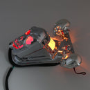 Chromovaná lebka motocyklu s integrovaným brzdovým dorazovým zadním blinkrem pro Harley