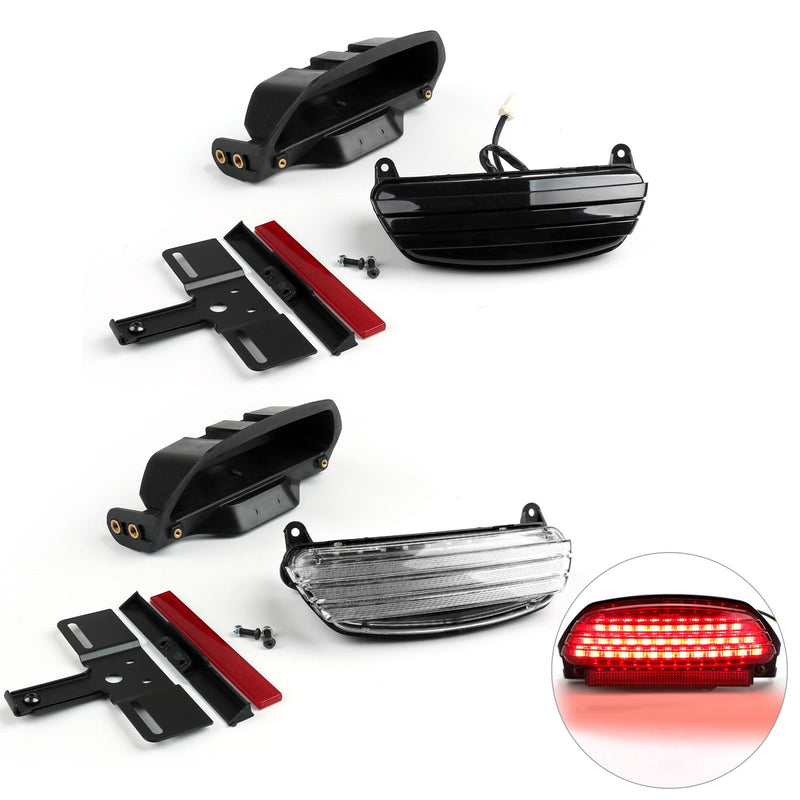 Luz traseira LED Tri-Bar Fender + suporte para Harley Softail FXST FXSTB FXSTC genérico