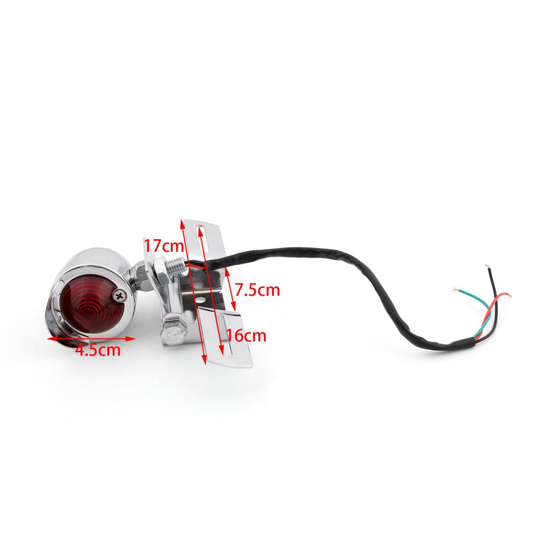 Luz traseira de parada de freio de motocicleta Lâmpada indicadora de luz traseira, 2 cores genéricas