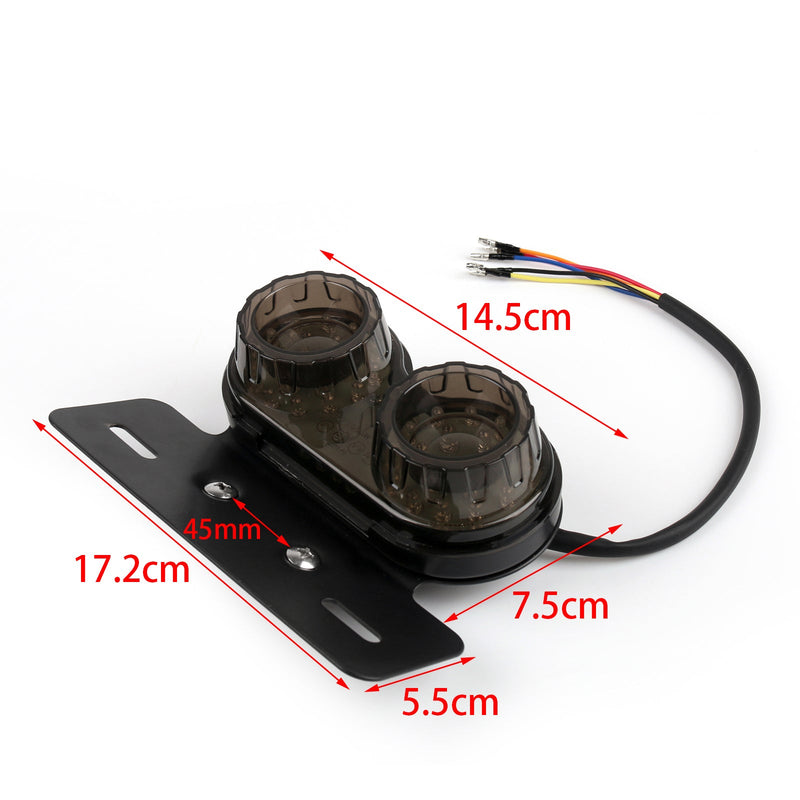 Motorrad-LED-Rücklicht, Bremsanzeige, Nummernschild, 12 V, 2 Farben, generisch