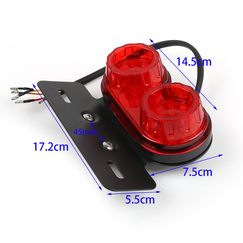 Motorrad-LED-Rücklicht, Bremsanzeige, Nummernschild, 12 V, 2 Farben, generisch