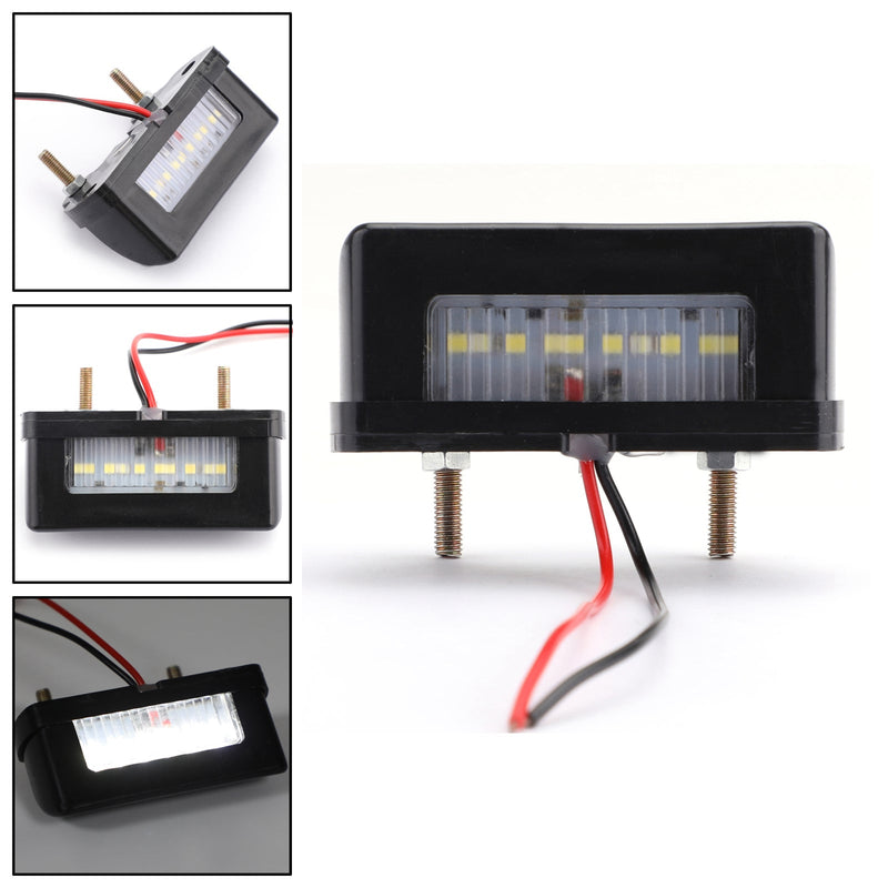 Mini luces traseras LED para motocicleta, matrícula trasera, luz de matrícula de freno