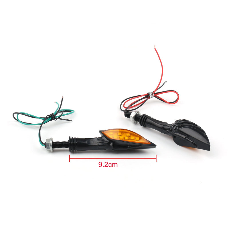 Universal Black Skelett Hand LED Blinkers Blinker Indicator 3 Color Generic