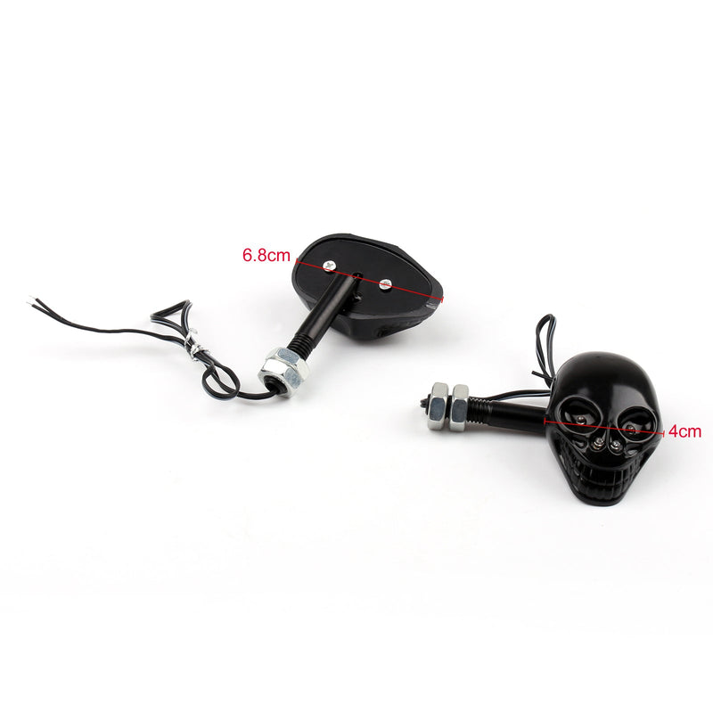 Motorrad Totenkopf Blinker Blinker 12V LED Gelblicht Lampe Generisch