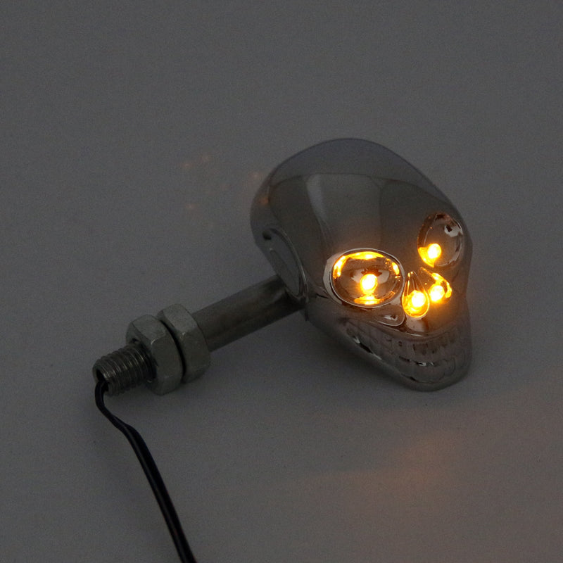 Motorrad Totenkopf Blinker Blinker 12V LED Gelblicht Lampe Generisch