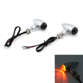 2x Bullet Blinker Blinker Cruiser Chopper Harley Softail Dyna Sportster V-Rod, 10 mm Universalhalterung, Chrome Amber Generic