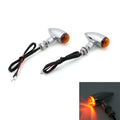 2x Bullet Indicator Indicator Cruiser Chopper Harley Softail Dyna Sportster V-Rod, 10 mm universalfäste, Chrome Amber Generic