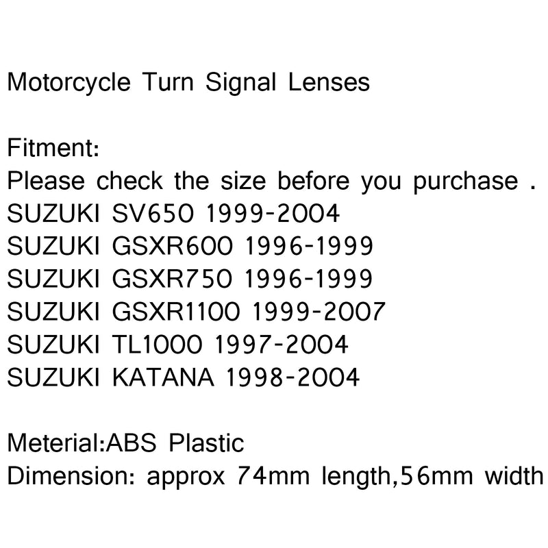 Blinklysglass foran for SUZUKI GSXR600/750 (96-99) SV650 GSXR1100 B Generisk