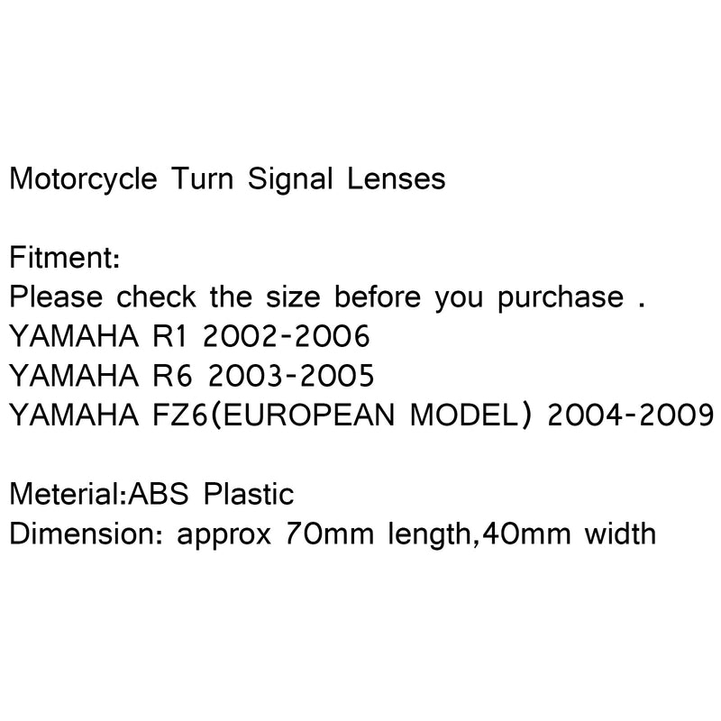 Främre indikatorlins för Yamaha R1/R6/FZ6 2004-2009 (EURO) Generic