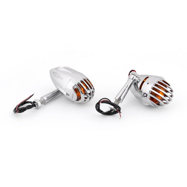 2st Motorcykel Blinkers Grill Kula Amber Indikatorlampor Lampa Generisk