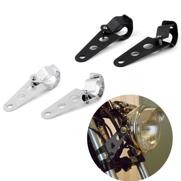 28-38mm Headlight Mount Brackets Forks Ears Motorcycle Custom Bobber Cafe Racer