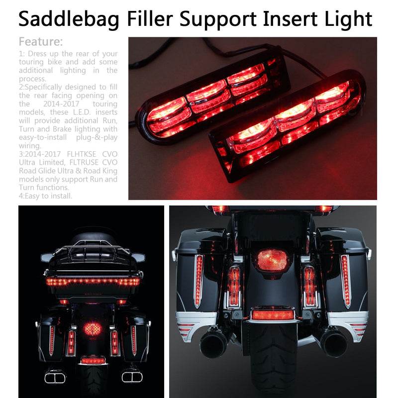 LED-insatser Saddlebag Filler Backup Lights för Harley Touring Electra Glide Generic