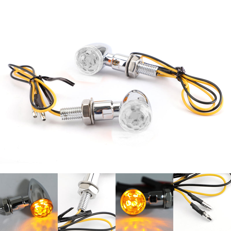 2 x Universal-Metall-LED-Mini-Kugel-Blinker mit sphärischem Objektiv