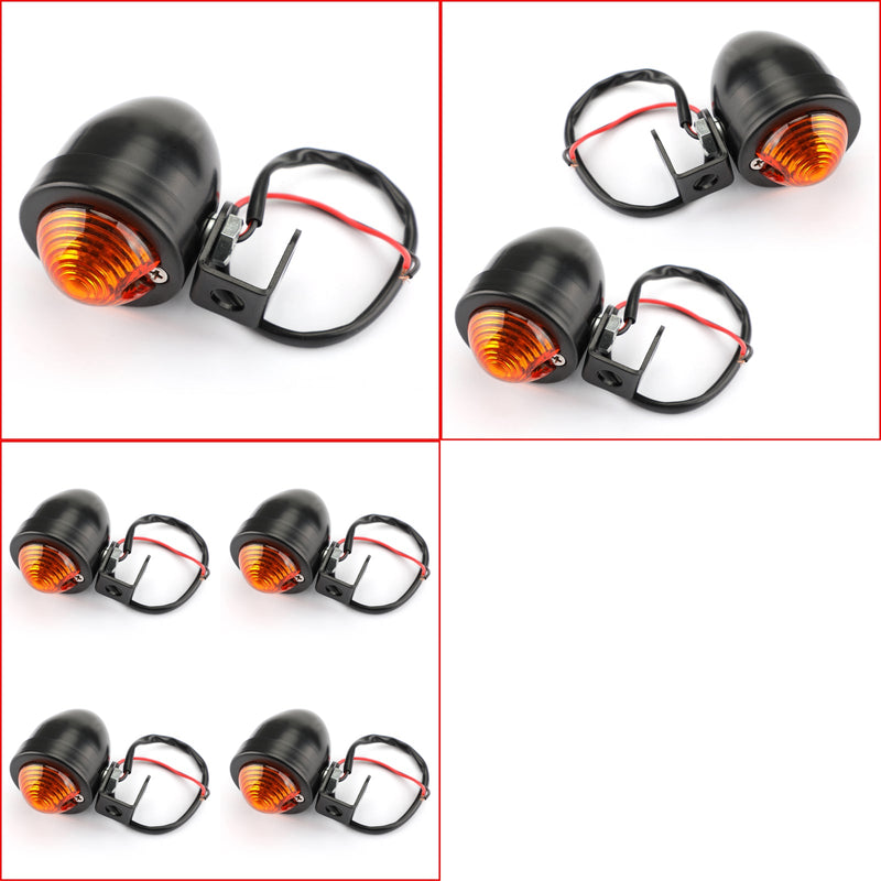 Universal Black Mini Turn Signal Light Vintage Motorcycle Bullet Bulb