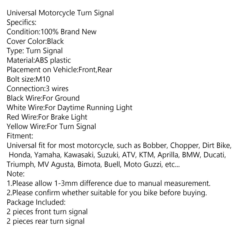 4x luzes indicadoras de seta de LED de fluxo sequencial para motocicleta DRL luz de freio genérica