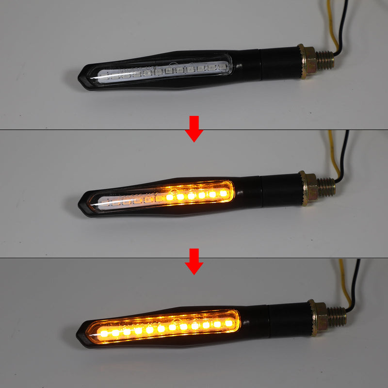 2x M10 sequentiell fließende LED-Motorrad-Blinker-Kontrollleuchten Lampe gelb generisch