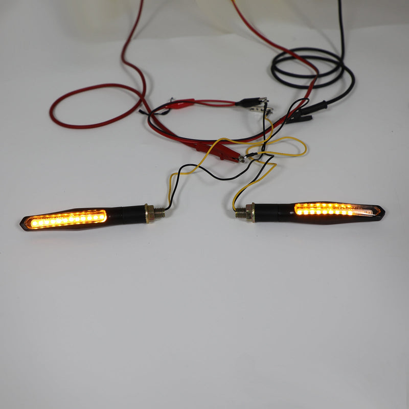 2x M10 sequentiell fließende LED-Motorrad-Blinker-Kontrollleuchten Lampe gelb generisch