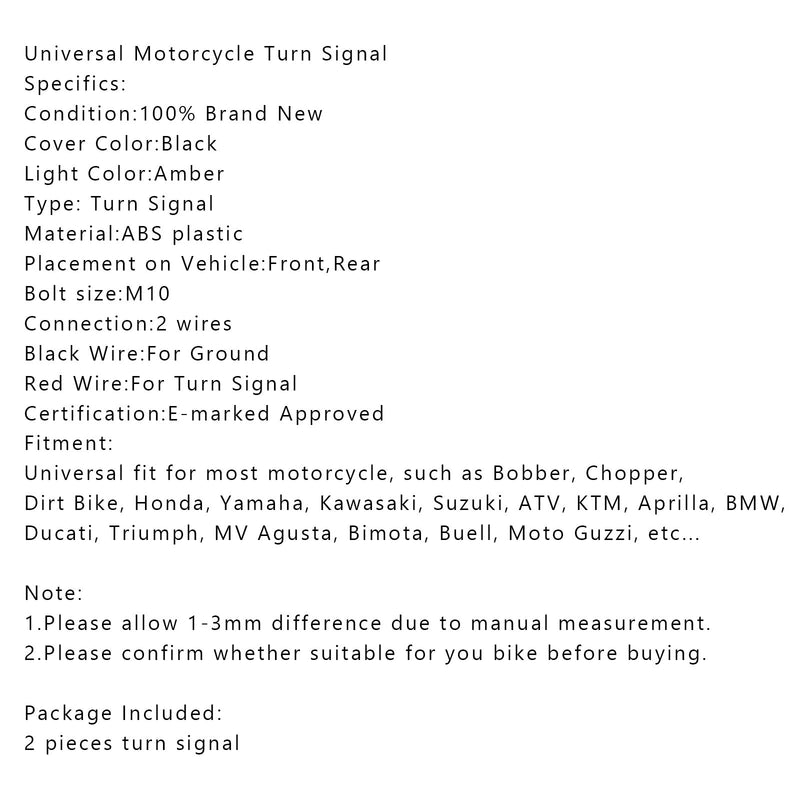 Indicador de señal de giro para motocicleta M10, indicador de luz, Scooter Chopper Cafe Racer genérico
