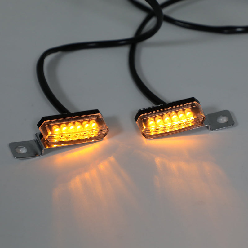 1 par de piscas de LED universais para motocicletas, luz indicadora de pisca frontal genérica