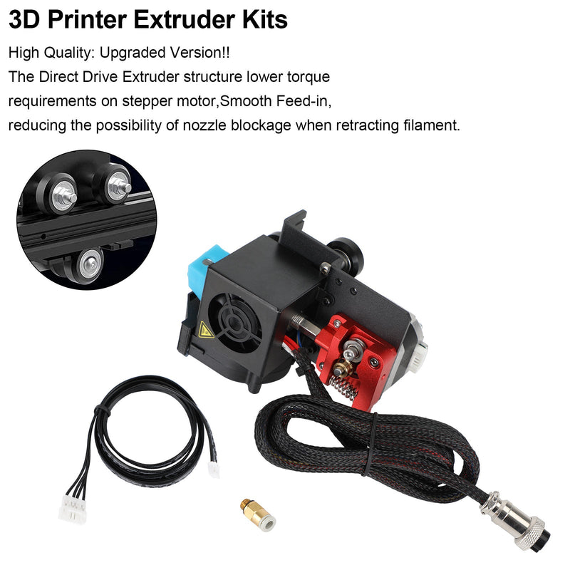 3D-skrivare MK8 Direct Drive Pulley Turbo Fan Extruder för CR-10 Ender3 12V/24V