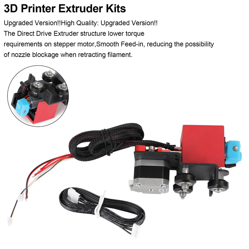 3D-skrivare MK8 Direct Drive Pulley Turbo Fan Extruder för CR-10 Ender3 12V/24V