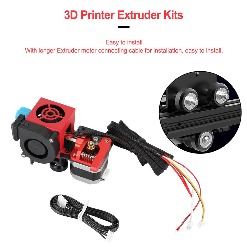 3D-skrivare MK8 Direct Drive Pulley Turbo Fan Extruder för CR-10 Ender3 12V/24V