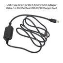 Adaptador de voltios USB a 9/12/15V, 5,5mm x 2,5mm, 1m, Cable de carga PD de 39,37 pulgadas