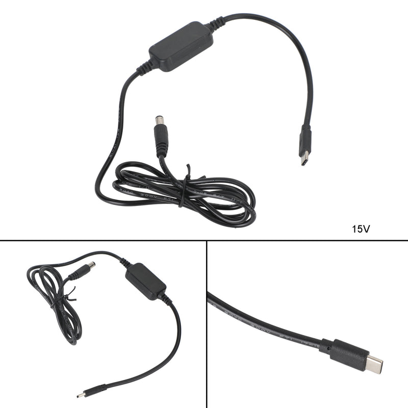 Adapter USB na napięcie 9/12/15 V, kabel ładujący PD 5,5 mm * 2,5 mm 1 m i 39,37 cala