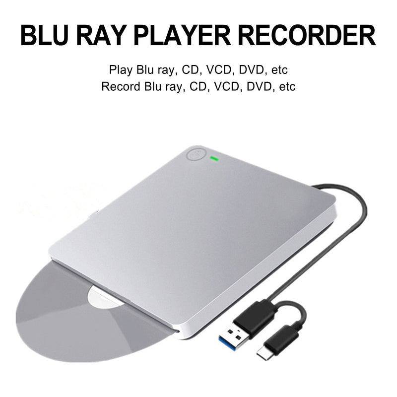 6x Blu Ray Burner USB externe Super -Slim BD DVD CD RW Disc Writer Movie Player