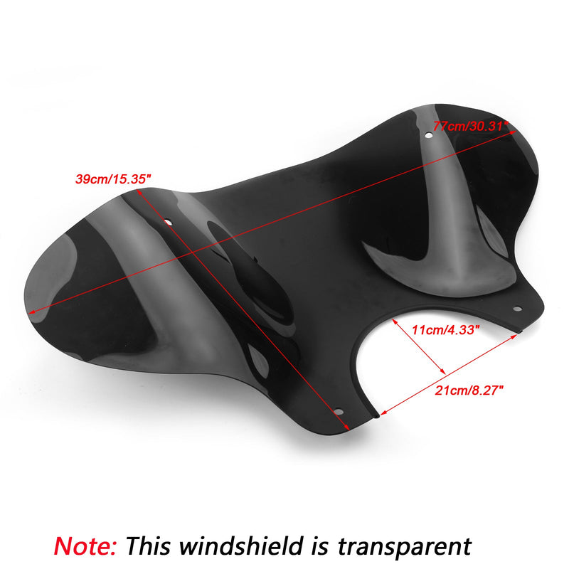 Frontrute Frontrute med monteringssett for Universal Motorcycle Cruiser, Smoke Generic