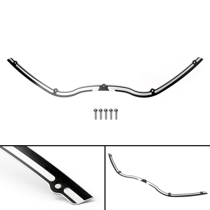 Performance Machine Black Windshield Trim For Harley (1998-2013) Road Glide FLTR, Black