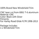 Performance Machine Black Windshield Fairing för Harley (1998-2013) Road Glide FLTR, svart generisk