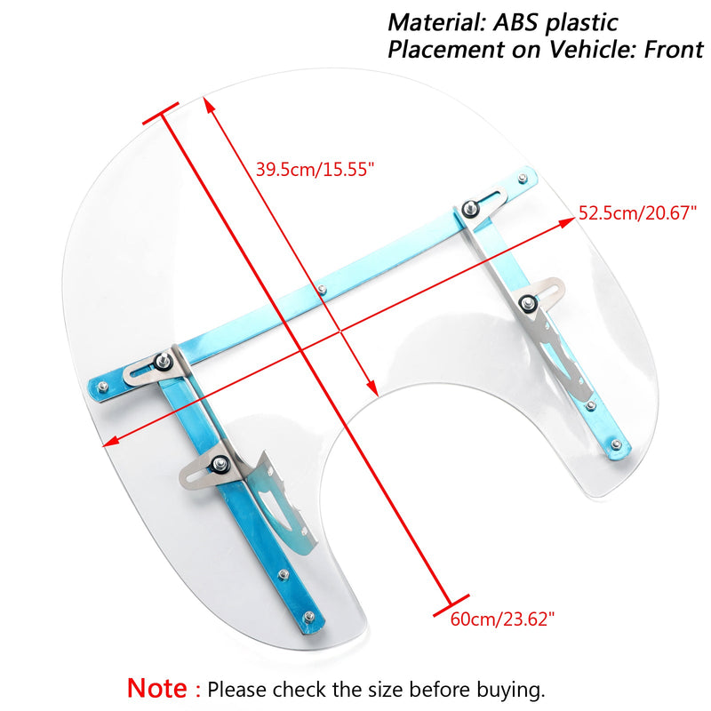 ABS-gaffel vindruta vindruta för Honda Kawasaki Harley Suzuki Yamaha Generic