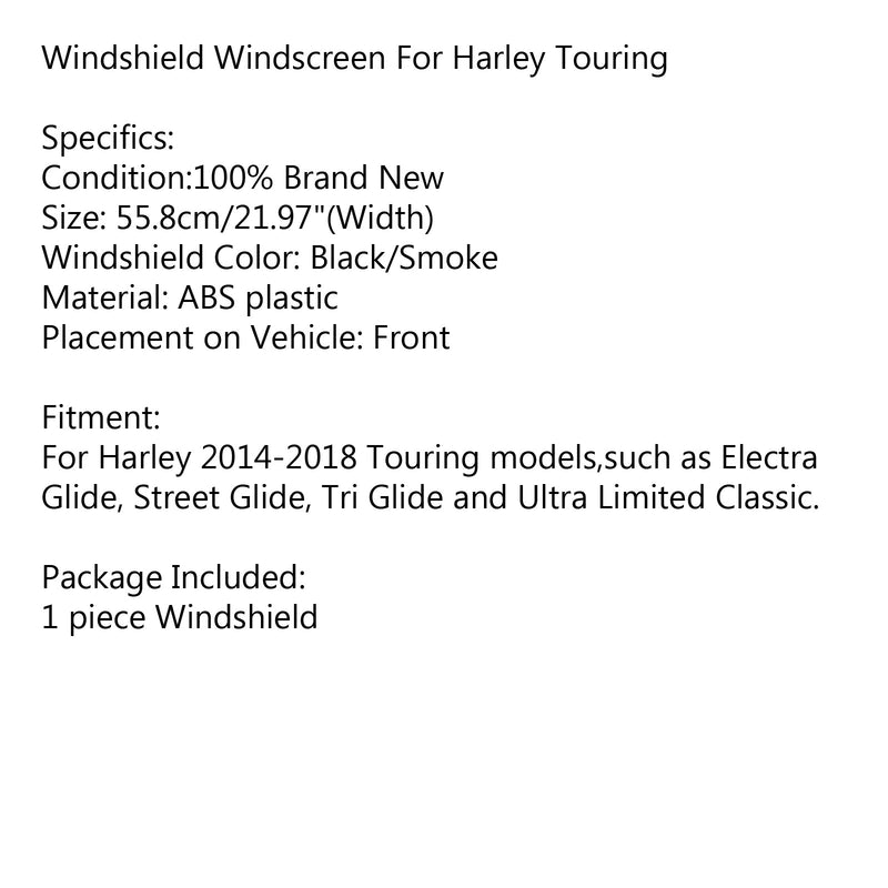 5 Wave Windschutzscheibe Windschutzscheibe für Harley Touring Electra Street Glide 14-18 Generic