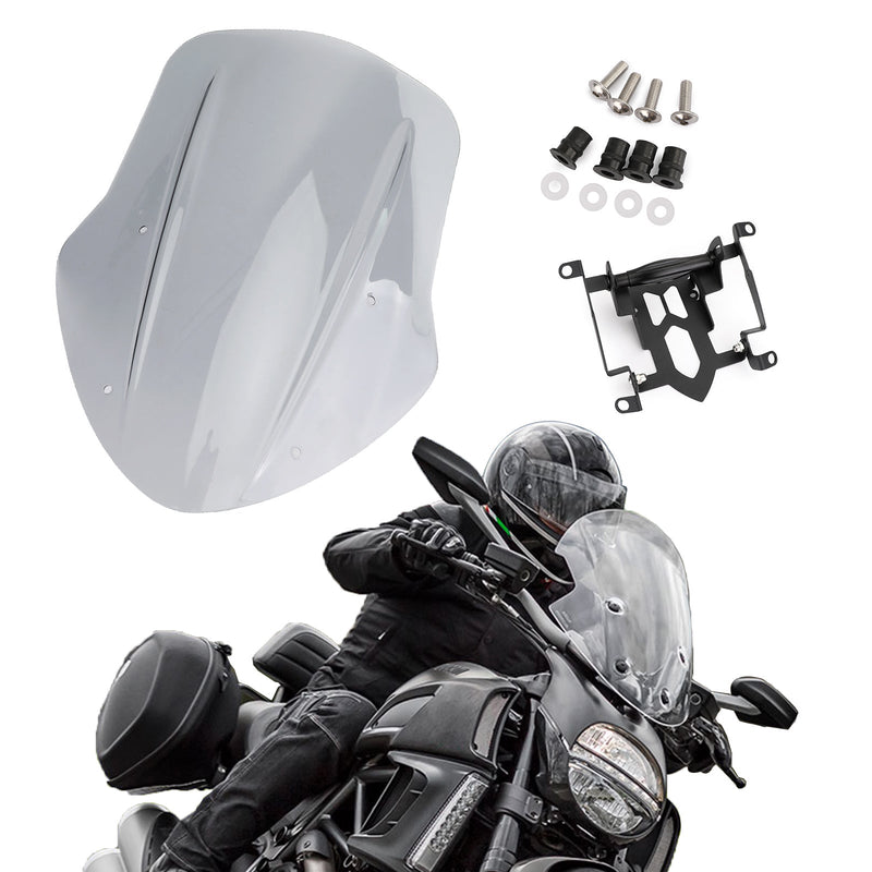 1x Windschutzscheibe Windschutzscheibe Windabweiserschutz für Ducati Diavel 2014-2018 Generic