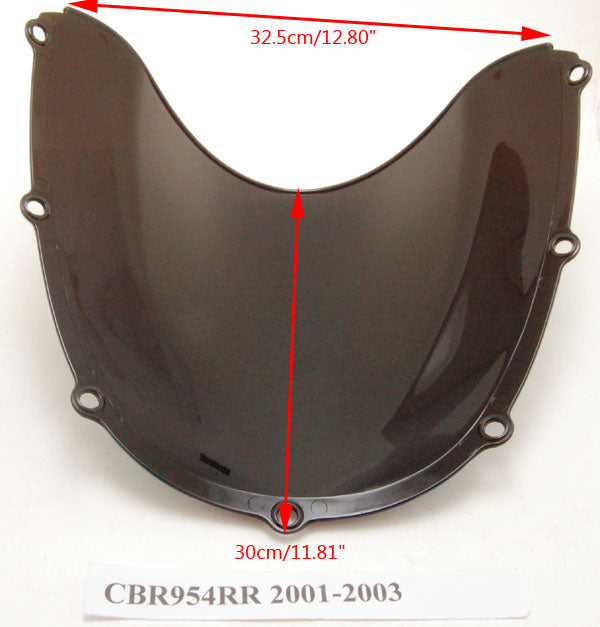 Frontrute dobbel boble for Honda CBR954RR 2001-2003, 5 farger generisk