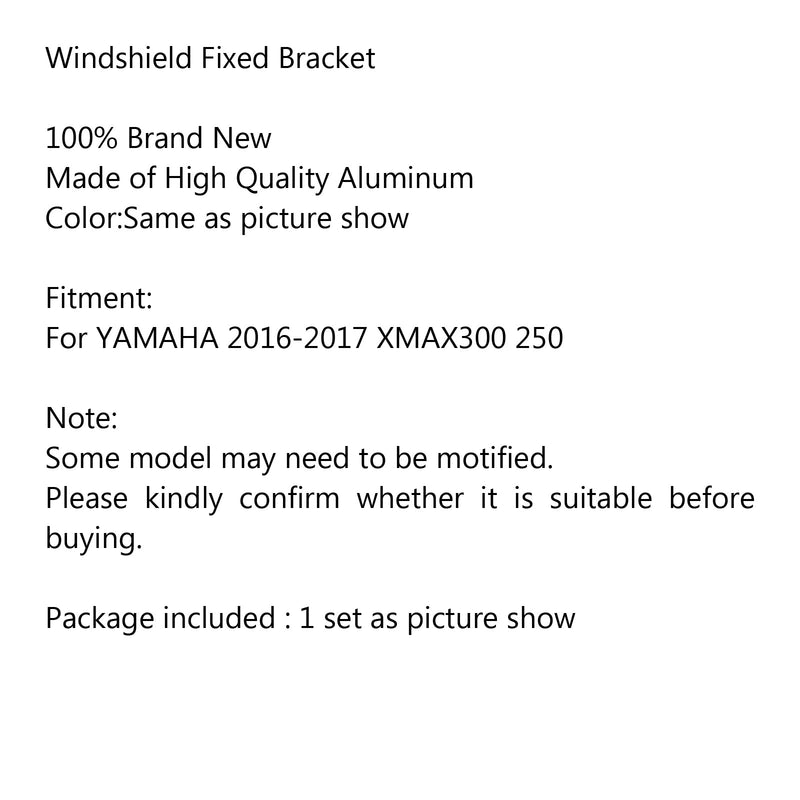 Suporte fixo de pára-brisa de motocicleta para YAMAHA 2016 2017 XMAX300 250 genérico