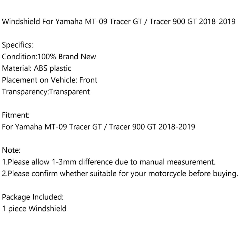 Tuulilasin tuulilasi Yamaha MT-09 Tracer GT 18-2020 Tracer 9 21-23