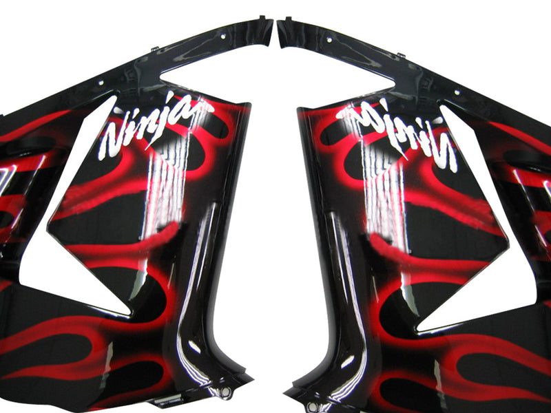 Verkleidung 2004-2005 Kawasaki ZX 10R Black &amp; Red Flame Ninja Racing Generic