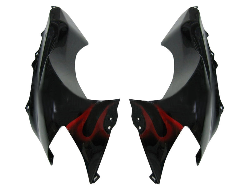 Fairing 2004-2005 Kawasaki ZX 10R Black & Red Flame Ninja Generic