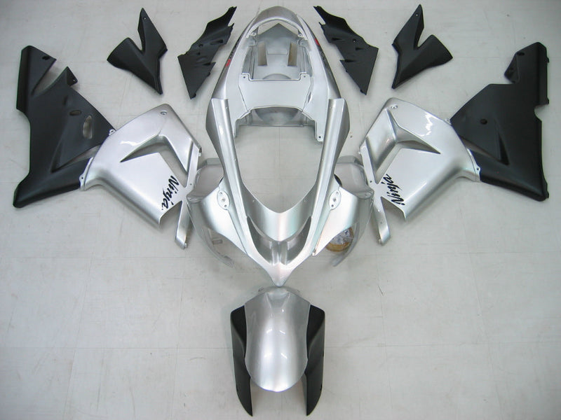 Carenados 2004-2005 Kawasaki ZX 10R Plata Negro Ninja Racing Genérico