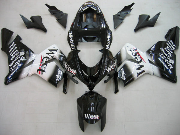 Carenados 2004-2005 Kawasaki ZX 10R Negro Blanco West Ninja Racing Genérico