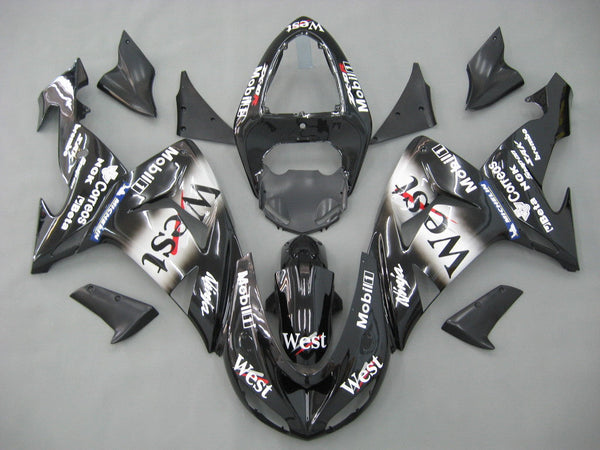 Fairings 2006-2007 Kawasaki ZX 10R Black White West Racing Generic