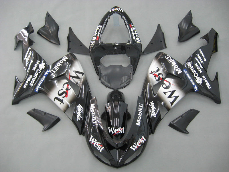 Verkleidungen 2006-2007 Kawasaki ZX 10R Schwarz Weiß West Racing Generic