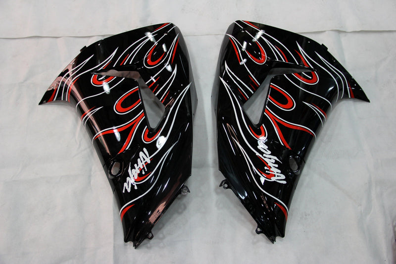 Carenados 2006-2007 Kawasaki ZX 10R Negro Rojo Flame Racing Genérico