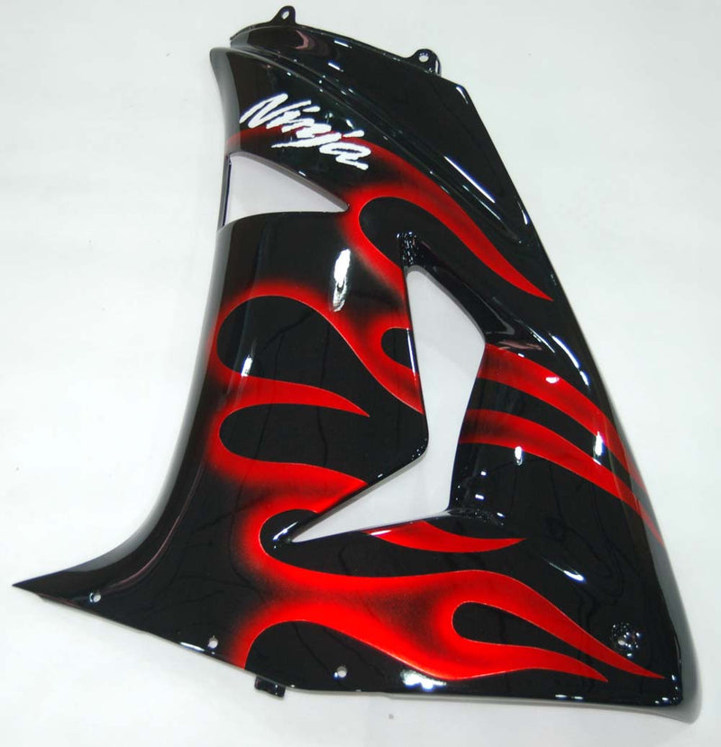 Owiewki 2006-2007 Kawasaki ZX 10R Czarno-Czerwony Płomień Ninja Racing Generic