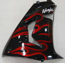 Carenados 2006-2007 Kawasaki ZX 10R Negro y Rojo Flame Ninja Racing Genérico