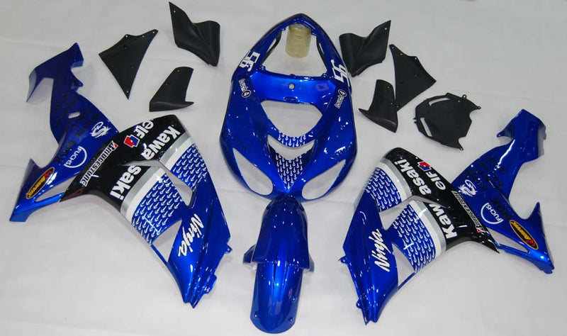 Fairings 2006-2007 Kawasaki ZX 10R Blue Black No. 56 Nakano Racing Generic