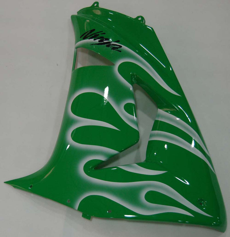 Verkleidungen 2006-2007 Kawasaki ZX 10R Green &amp; White Flame Ninja Racing Generic