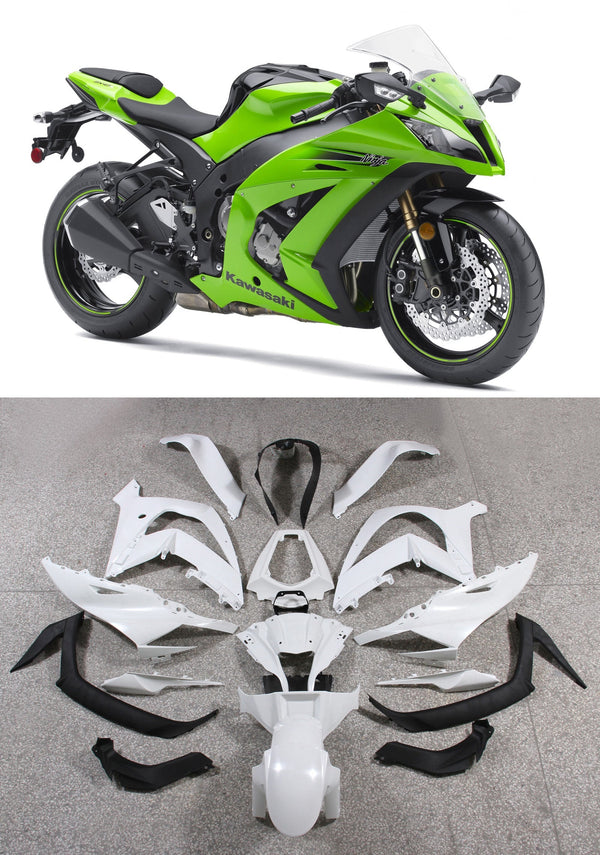 Owiewki 2011-2015 Tworzywa sztuczne Kawasaki ZX10R Ninja Green Generic